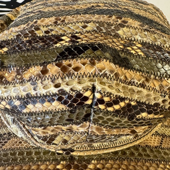 Prada original authentic unisex Hat Cap vintage Python Leather - Picture 2 of 10